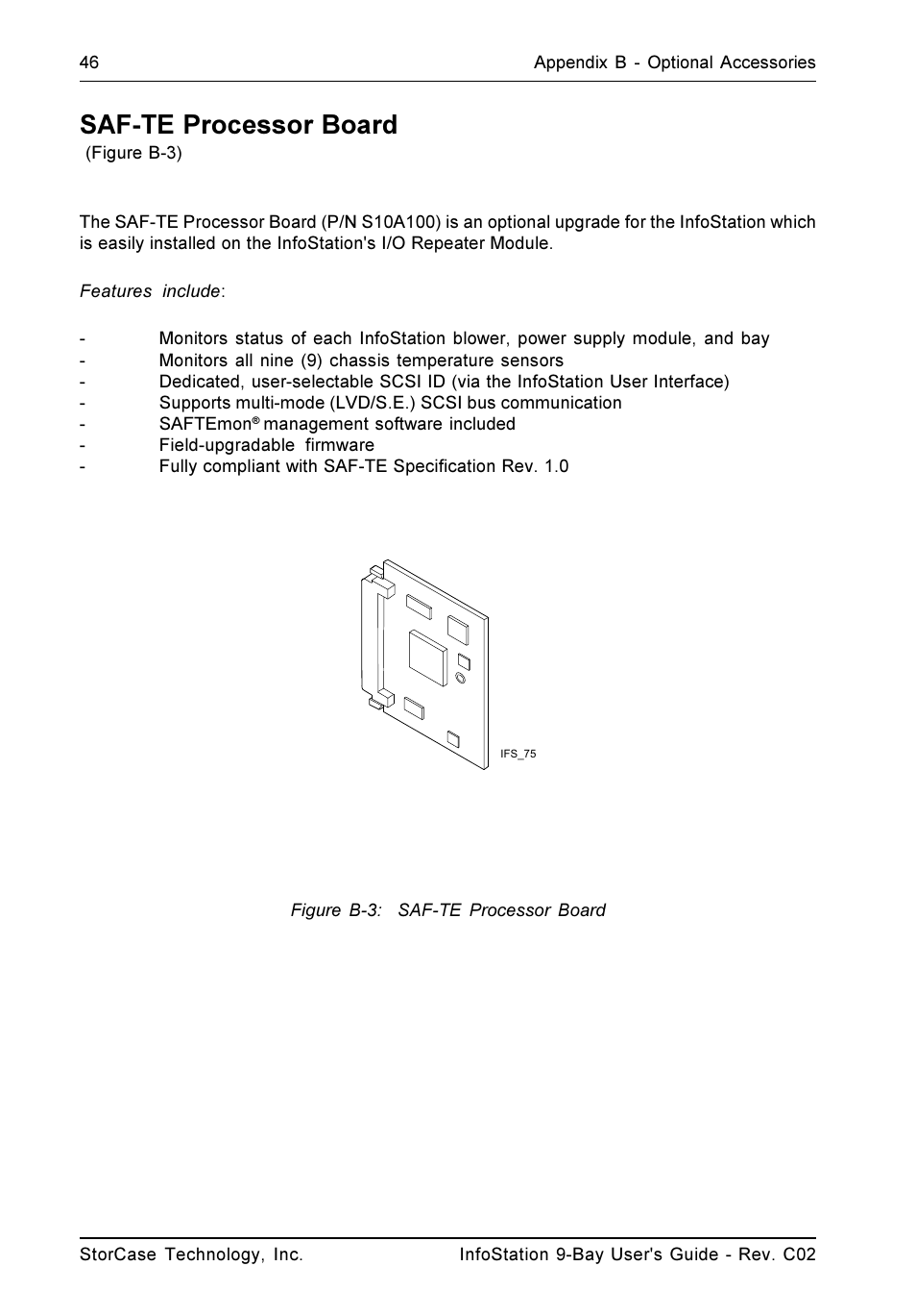 Saf-te processor board | StorCase Technology 9-Bay 4U SCSI Ultra320 User Manual | Page 55 / 65