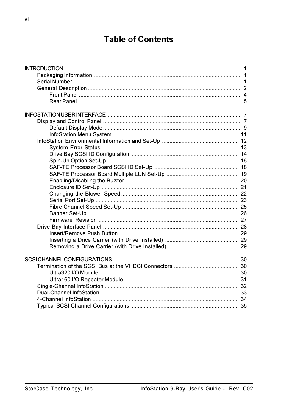 StorCase Technology 9-Bay 4U SCSI Ultra320 User Manual | Page 7 / 65