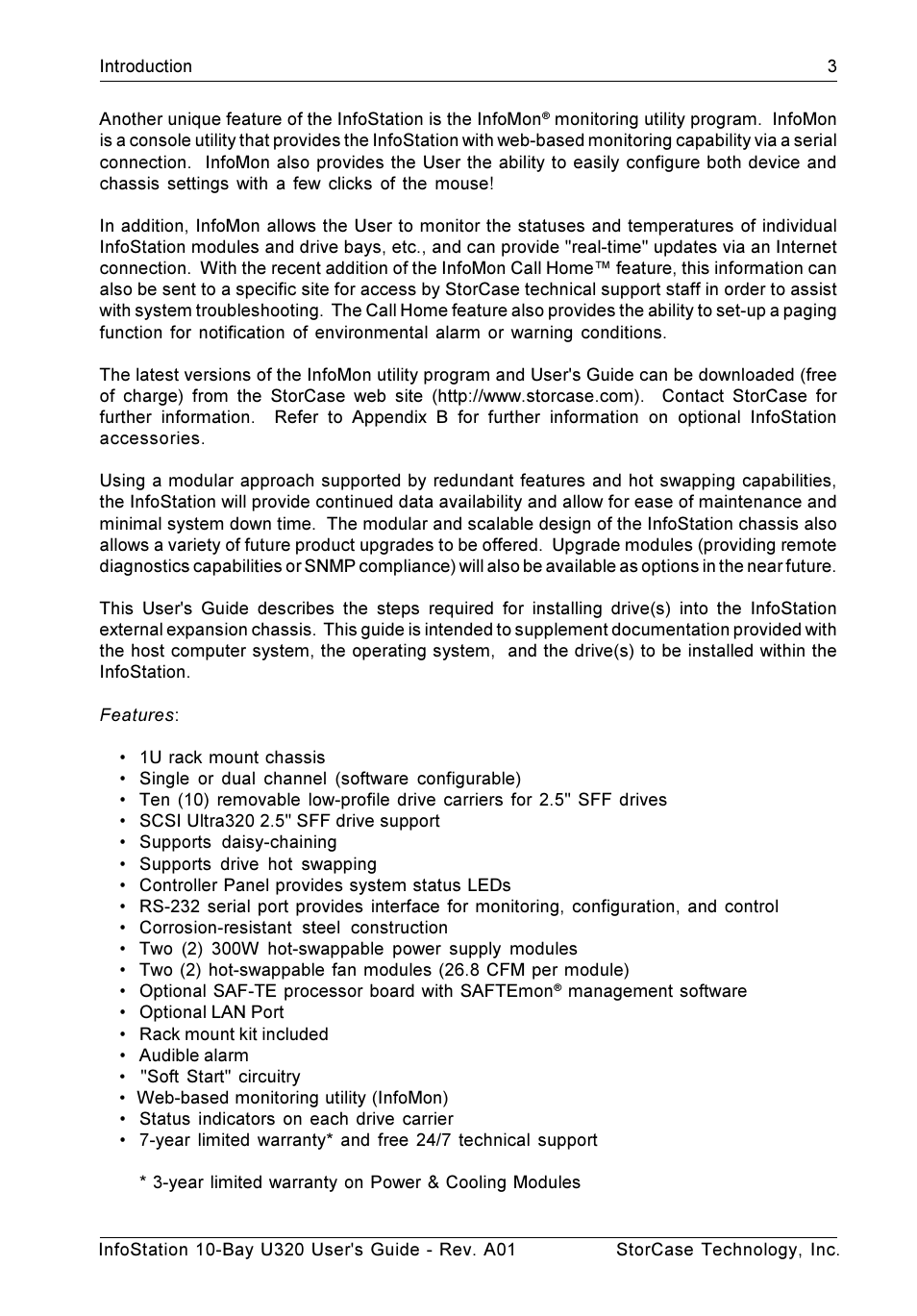 StorCase Technology 10-Bay 1U SCSI Ultra320 User Manual | Page 11 / 34