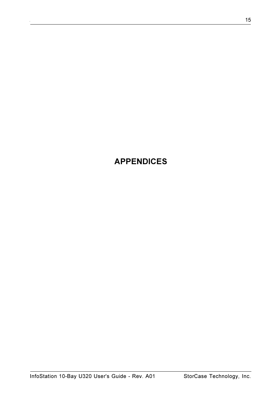 Appendices | StorCase Technology 10-Bay 1U SCSI Ultra320 User Manual | Page 23 / 34
