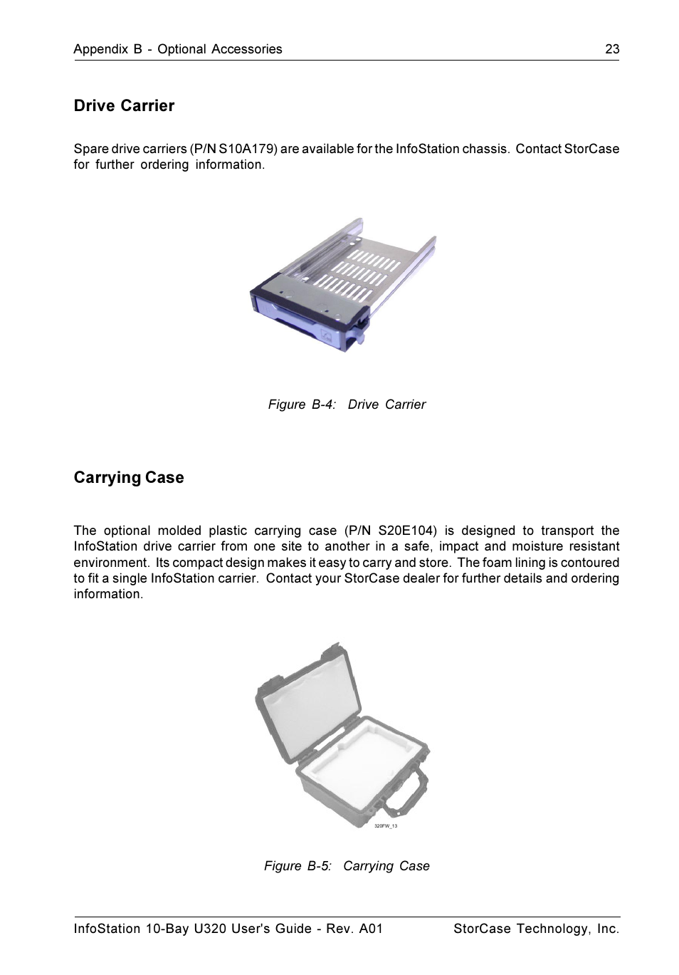 Carrying case, Drive carrier | StorCase Technology 10-Bay 1U SCSI Ultra320 User Manual | Page 31 / 34