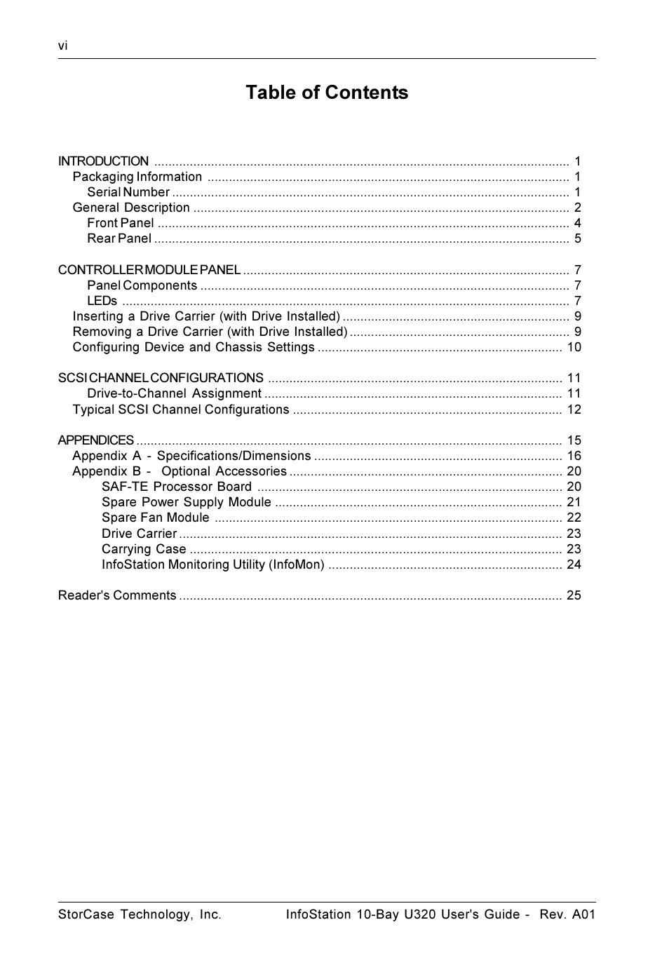 StorCase Technology 10-Bay 1U SCSI Ultra320 User Manual | Page 7 / 34
