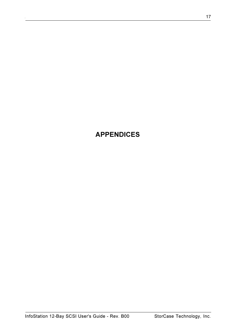 Appendices | StorCase Technology 12-Bay 4U SCSI Ultra320 User Manual | Page 26 / 41