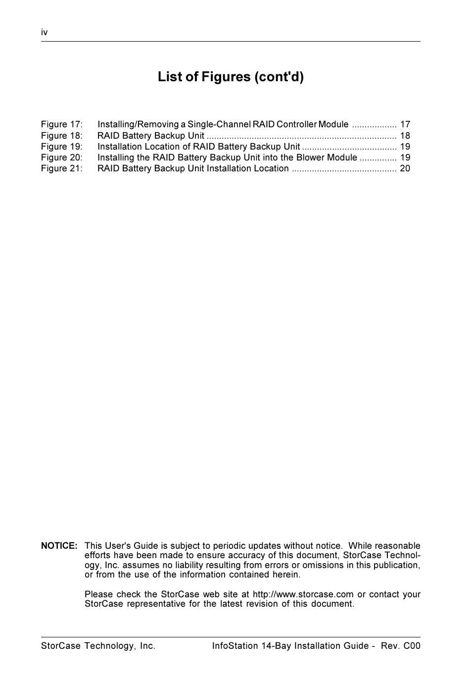 List of figures (cont'd) | StorCase Technology 14-Bay 4U SCSI Ultra160 User Manual | Page 5 / 25