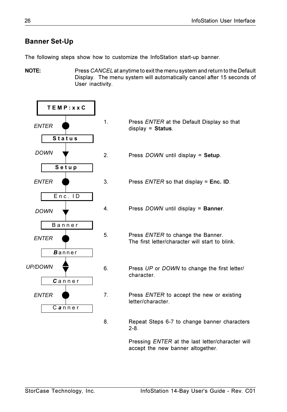 Banner set-up | StorCase Technology 14-Bay 4U SCSI Ultra160 User Manual | Page 35 / 65
