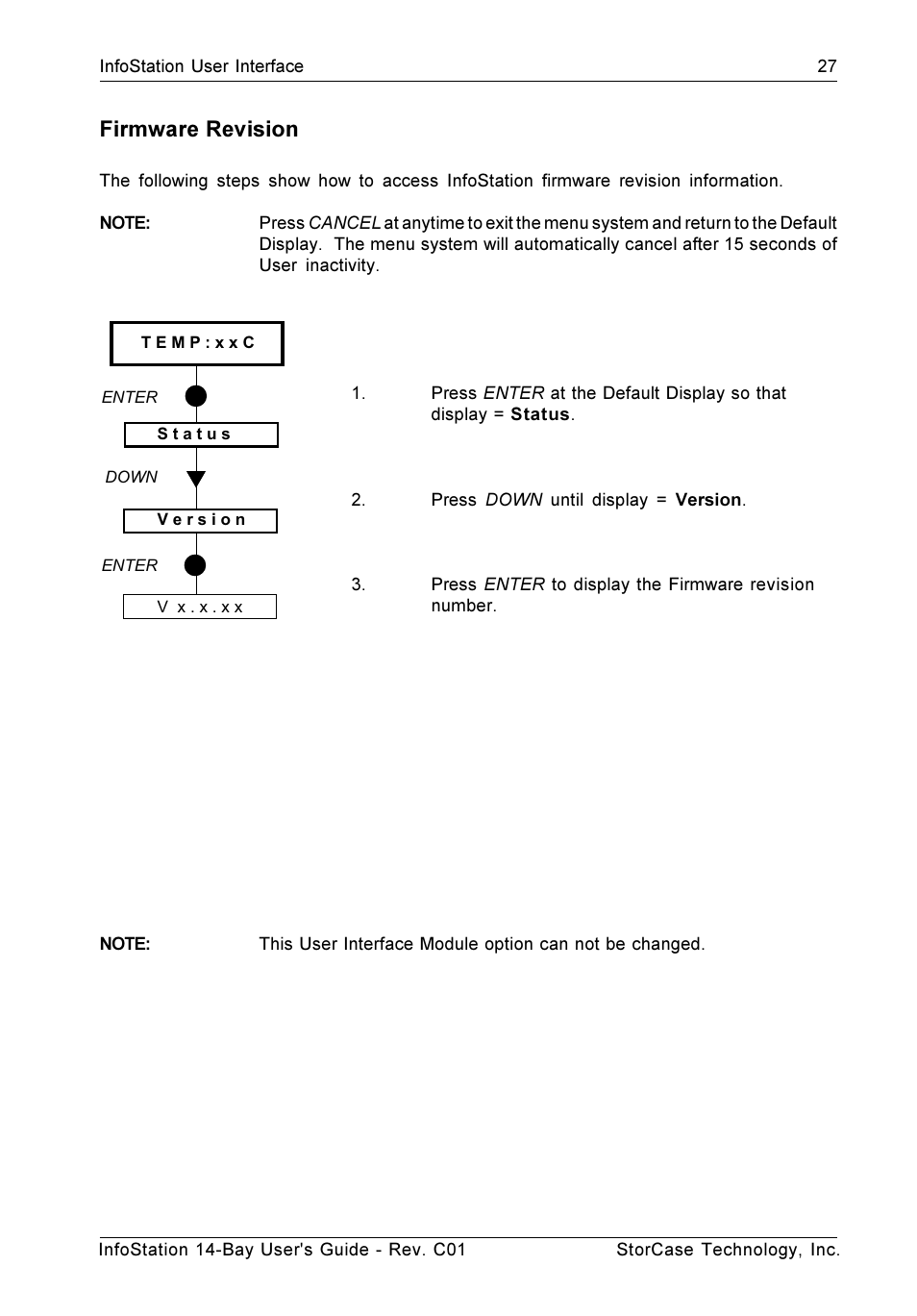 Firmware revision | StorCase Technology 14-Bay 4U SCSI Ultra160 User Manual | Page 36 / 65