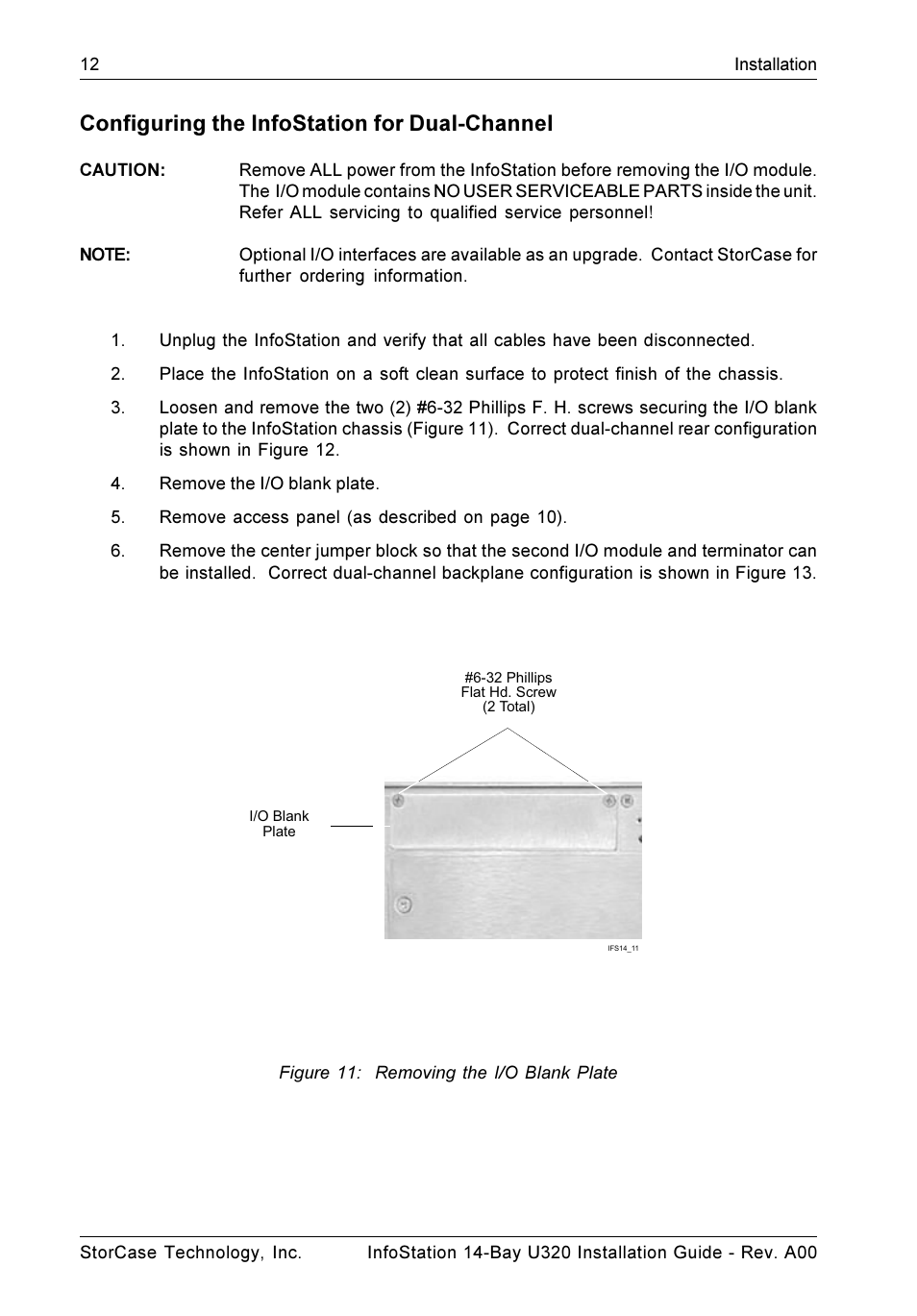 Configuring the infostation for dual-channel | StorCase Technology 14-Bay 4U SCSI Ultra320 User Manual | Page 17 / 27