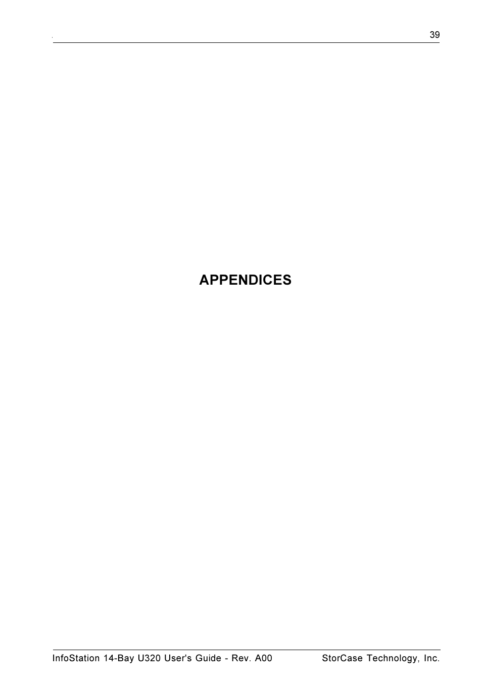 Appendices | StorCase Technology 14-Bay 4U SCSI Ultra320 User Manual | Page 48 / 65