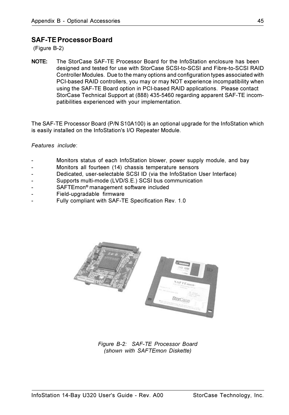 Saf-te processor board | StorCase Technology 14-Bay 4U SCSI Ultra320 User Manual | Page 54 / 65