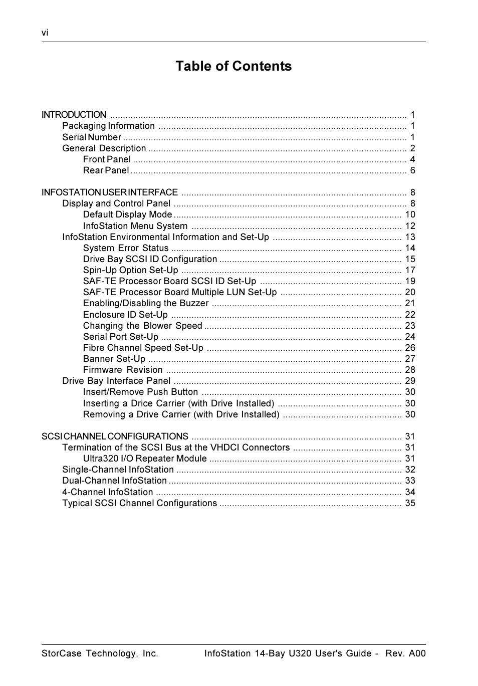 StorCase Technology 14-Bay 4U SCSI Ultra320 User Manual | Page 7 / 65
