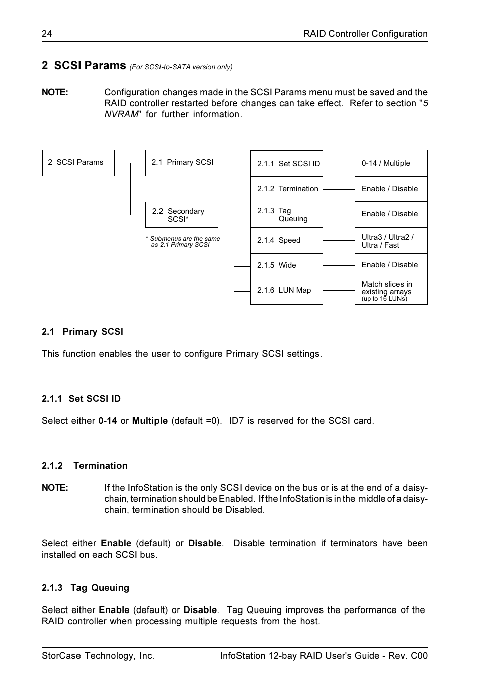 2 scsi params | StorCase Technology InfoStation 12-Bay 4U Ultra160/SATA User Manual | Page 35 / 77