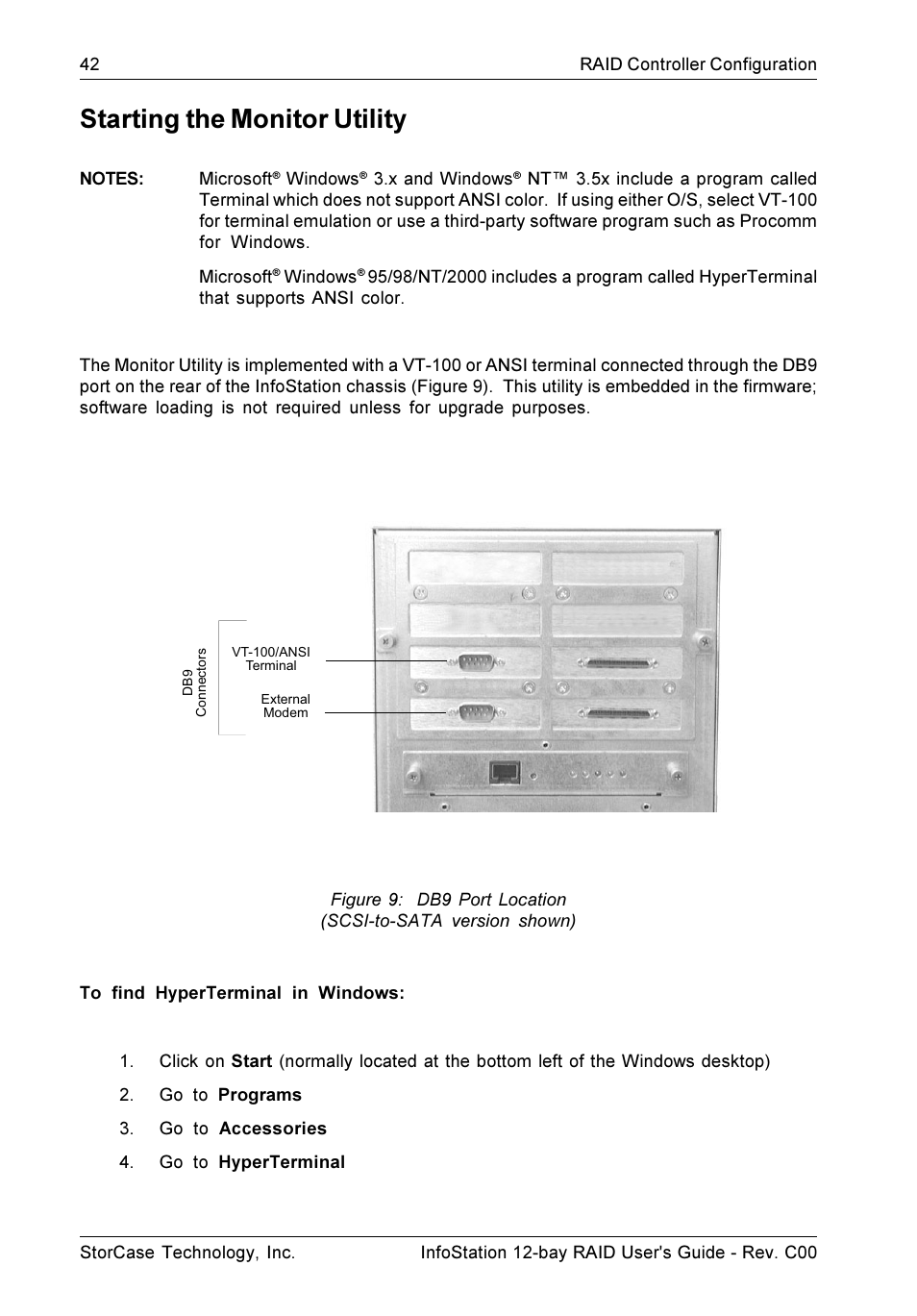Starting the monitor utility | StorCase Technology InfoStation 12-Bay 4U Ultra160/SATA User Manual | Page 53 / 77