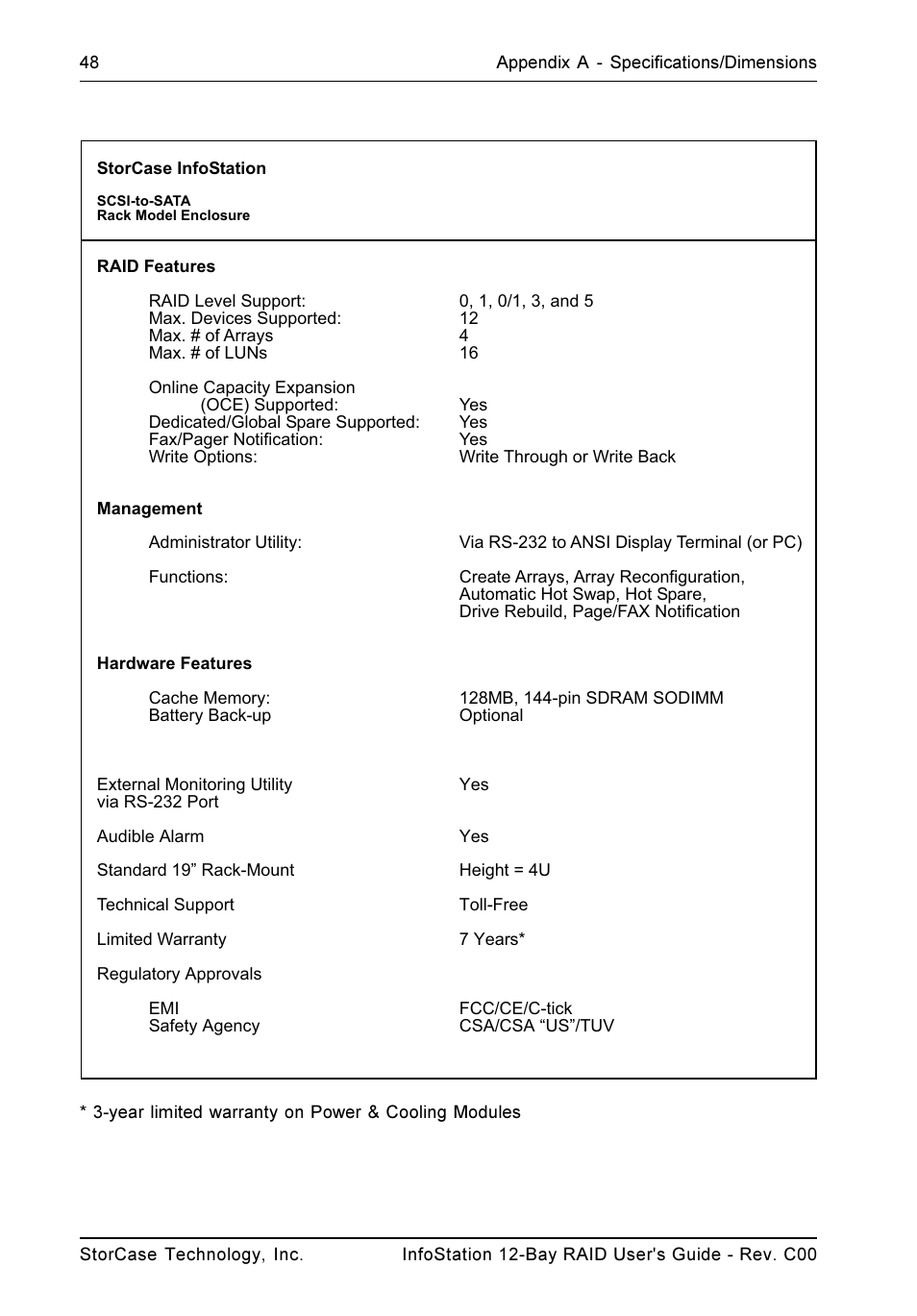 StorCase Technology InfoStation 12-Bay 4U Ultra160/SATA User Manual | Page 59 / 77