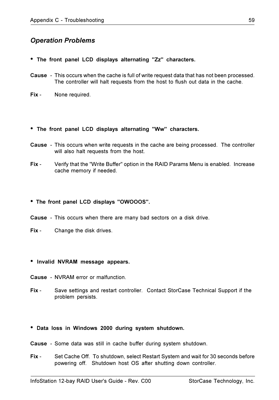 StorCase Technology InfoStation 12-Bay 4U Ultra160/SATA User Manual | Page 70 / 77