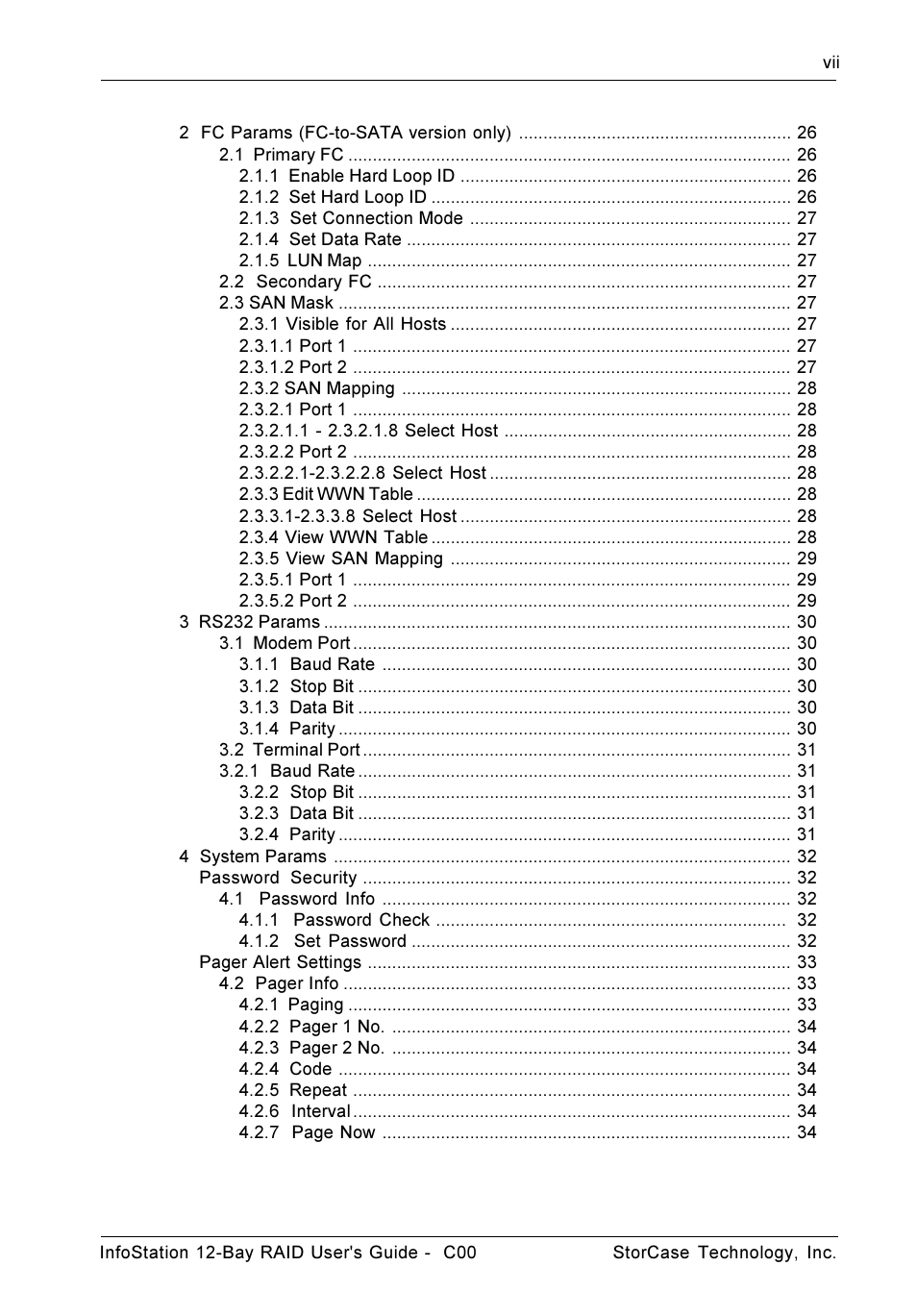 StorCase Technology InfoStation 12-Bay 4U Ultra160/SATA User Manual | Page 8 / 77