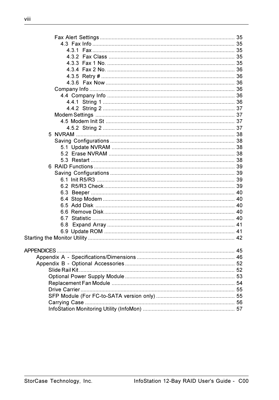 StorCase Technology InfoStation 12-Bay 4U Ultra160/SATA User Manual | Page 9 / 77