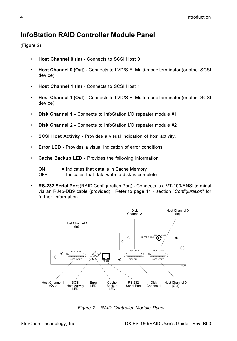 Infostation raid controller module panel | StorCase Technology SCSI-to-SCSI Single RAID User Manual | Page 14 / 82