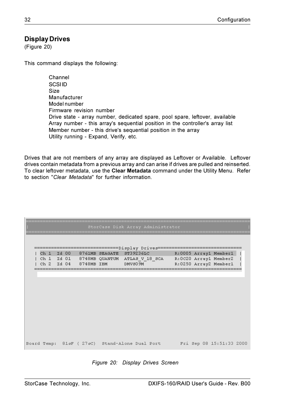 Display drives | StorCase Technology SCSI-to-SCSI Single RAID User Manual | Page 42 / 82