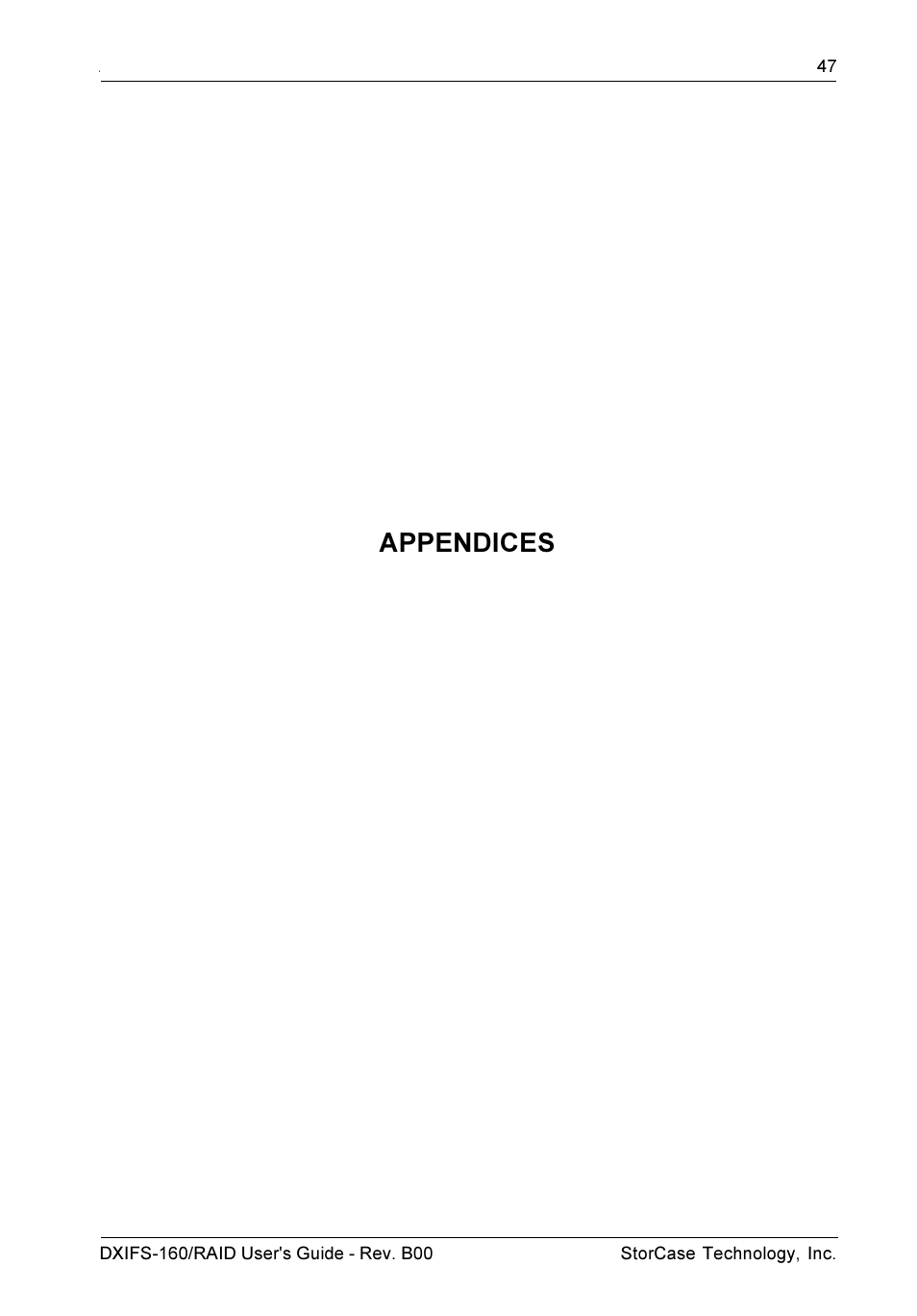 Appendices | StorCase Technology SCSI-to-SCSI Single RAID User Manual | Page 57 / 82