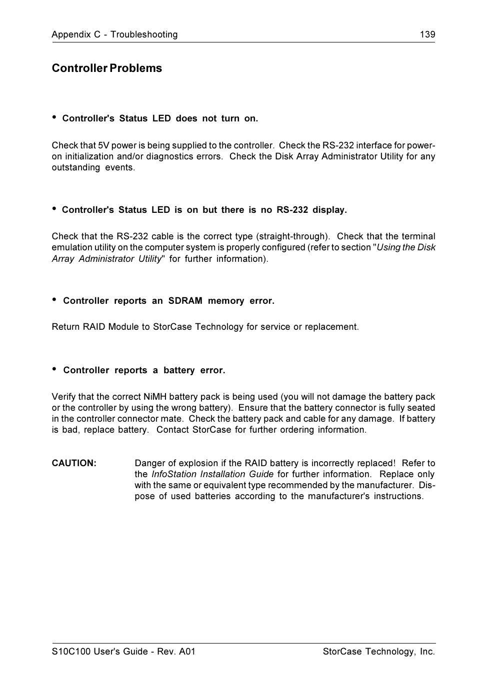 StorCase Technology Fibre-to-SCSI Single RAID User Manual | Page 151 / 162