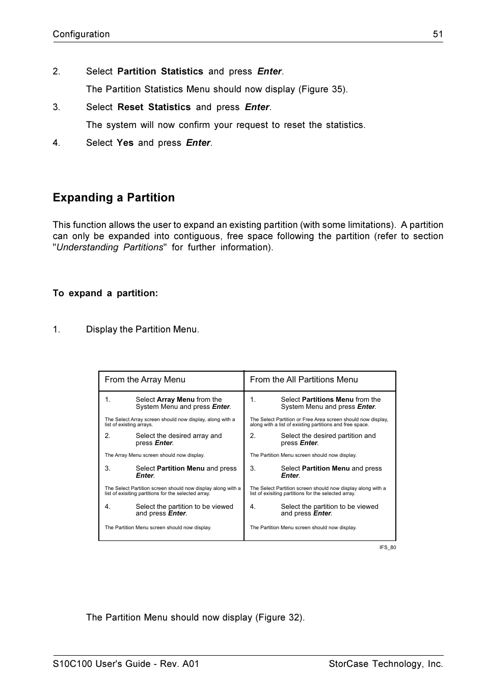 Expanding a partition | StorCase Technology Fibre-to-SCSI Single RAID User Manual | Page 63 / 162
