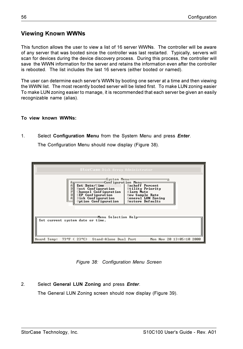 Viewing known wwns | StorCase Technology Fibre-to-SCSI Single RAID User Manual | Page 68 / 162