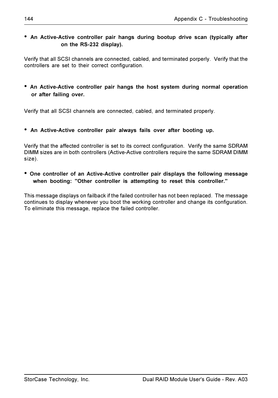 StorCase Technology CSI-to-SCSI Single & Dual RAID User Manual | Page 157 / 171