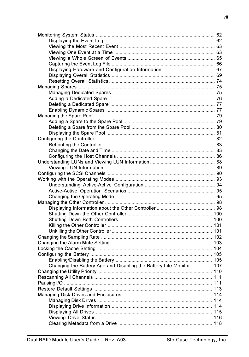 StorCase Technology CSI-to-SCSI Single & Dual RAID User Manual | Page 8 / 171