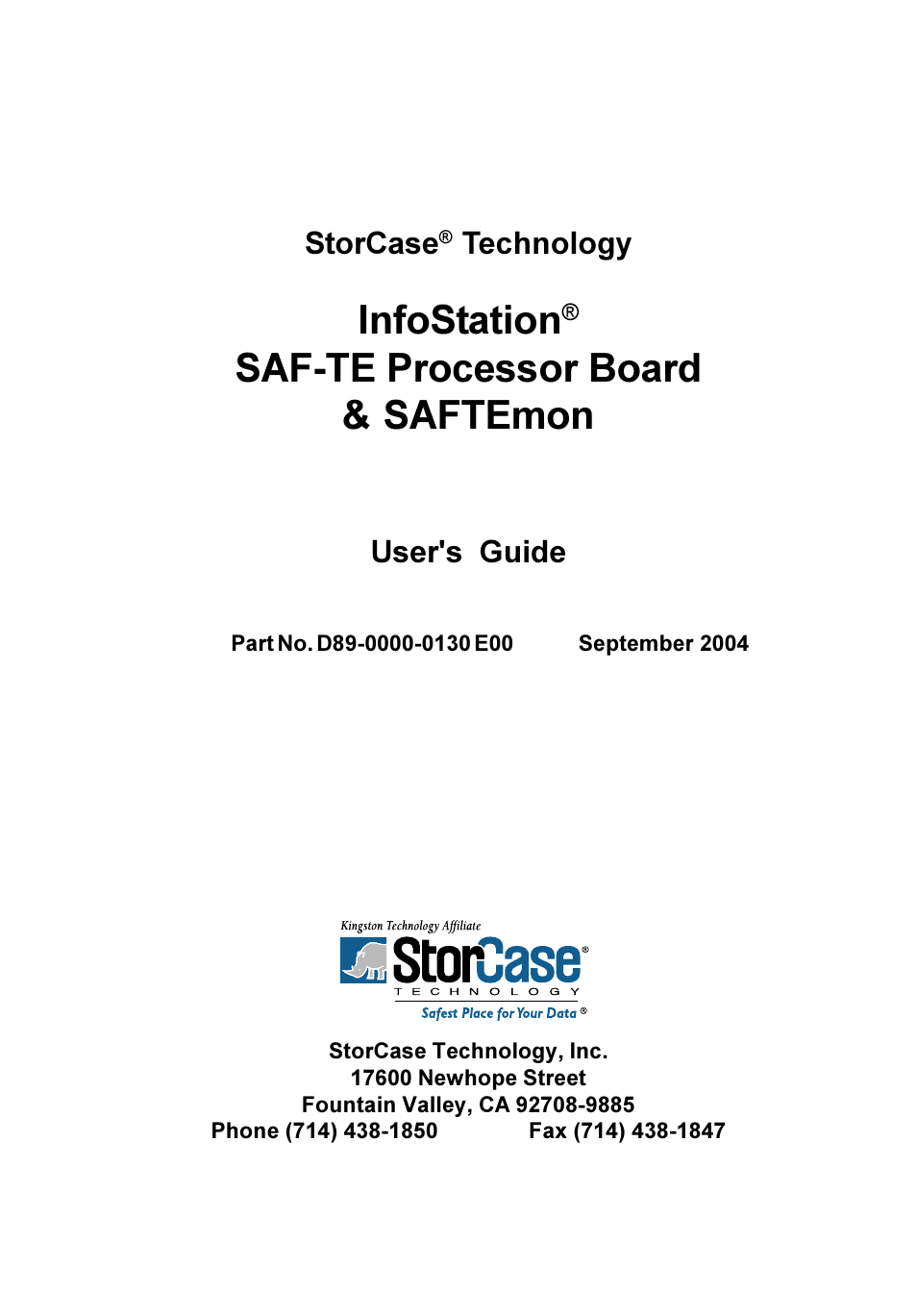 StorCase Technology S10A100 User Manual | 24 pages