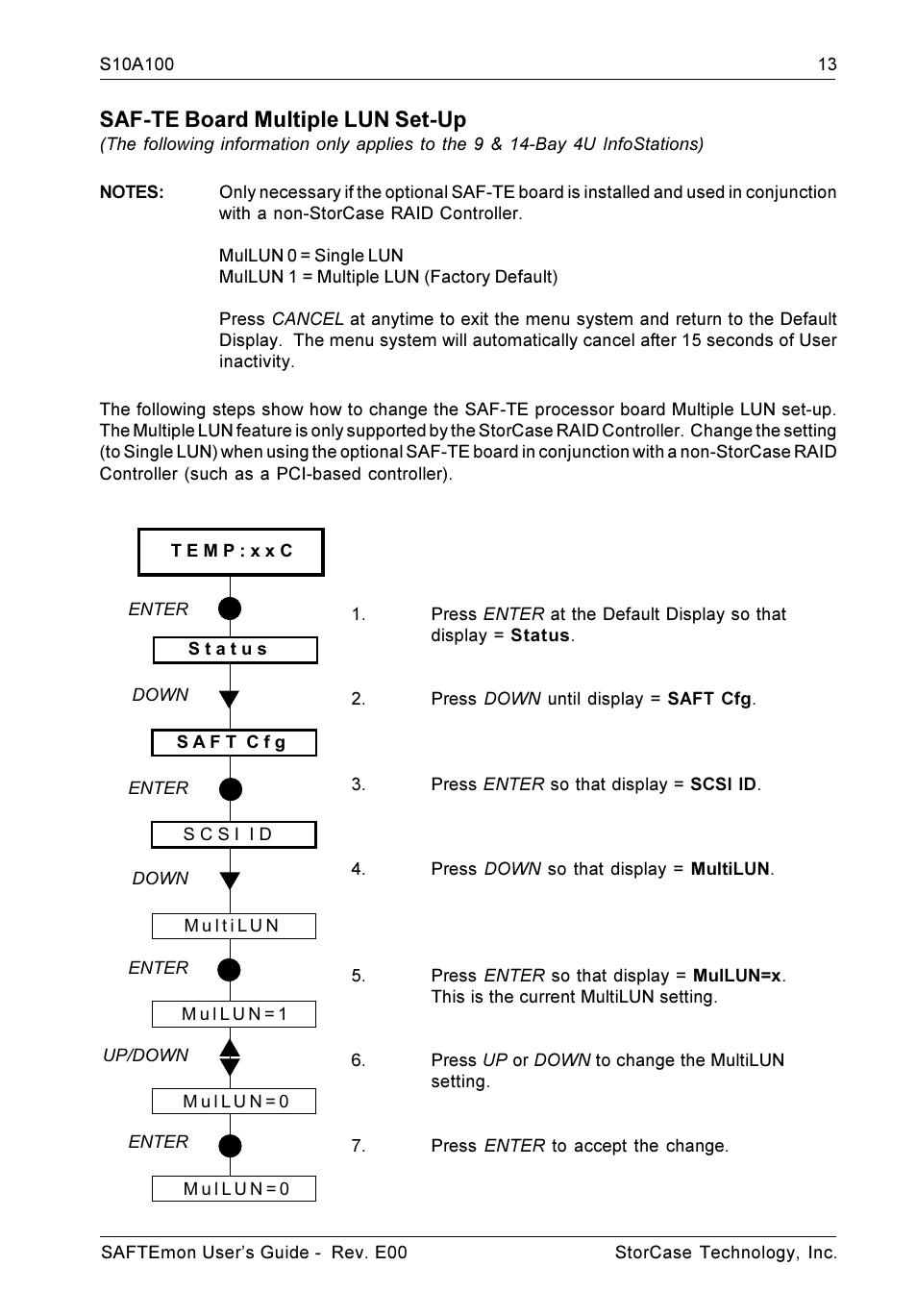 Saf-te board multiple lun set-up | StorCase Technology S10A100 User Manual | Page 13 / 24