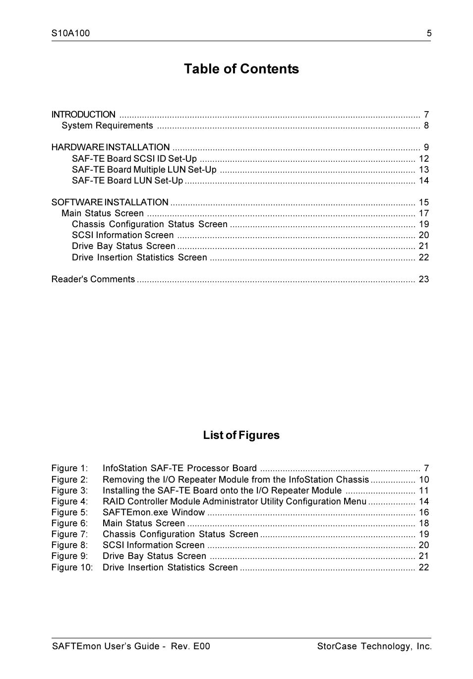 StorCase Technology S10A100 User Manual | Page 5 / 24