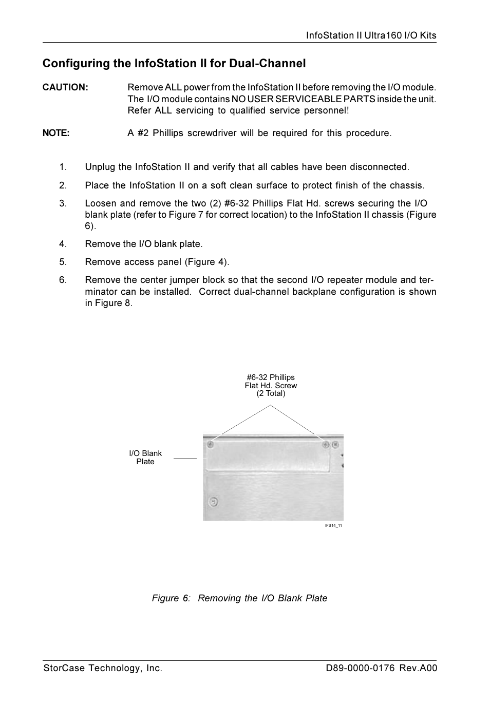 Configuring the infostation ii for dual-channel | StorCase Technology Ultra160 I/O Kits User Manual | Page 6 / 8