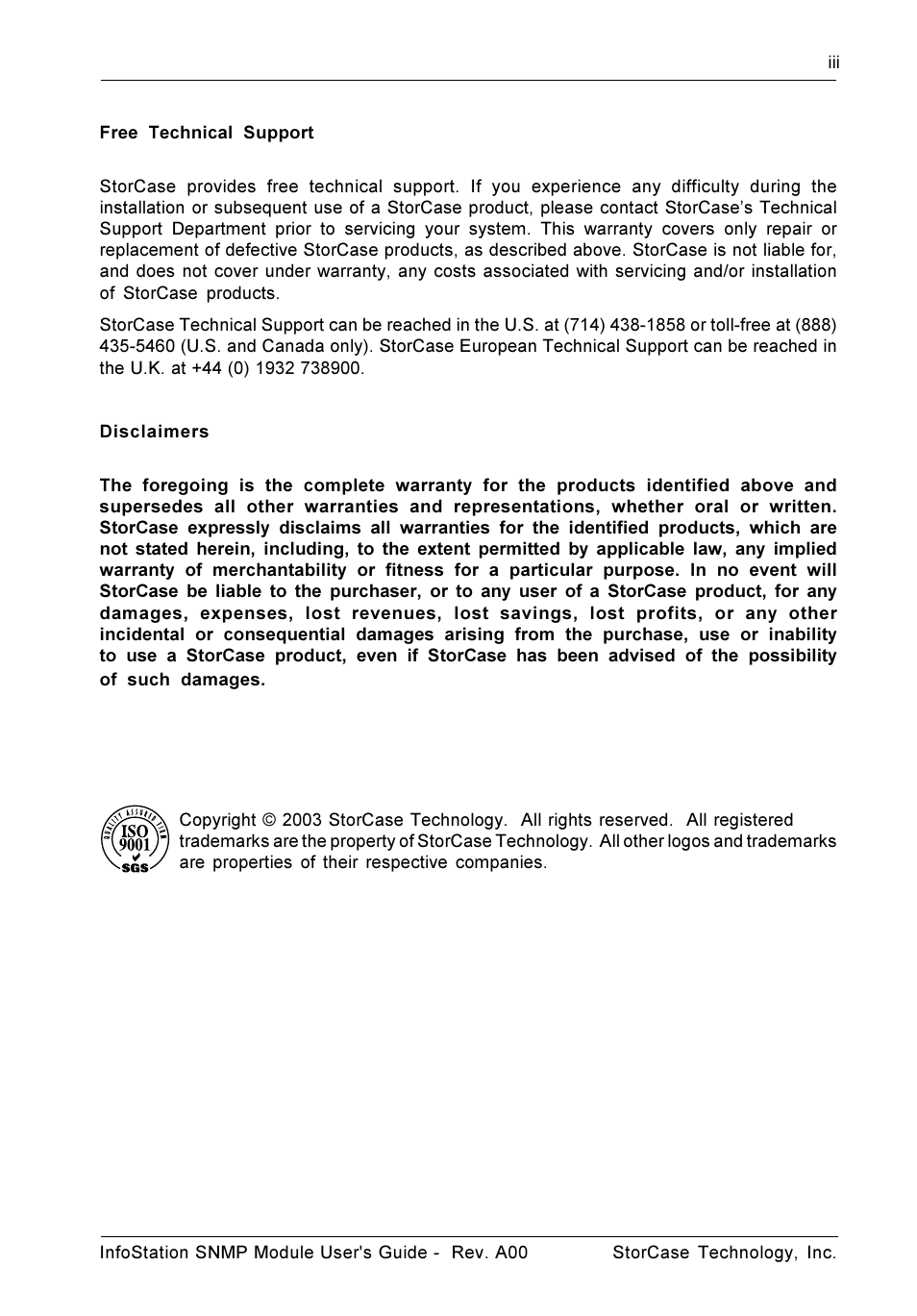 StorCase Technology SNMP Module User Manual | Page 4 / 17