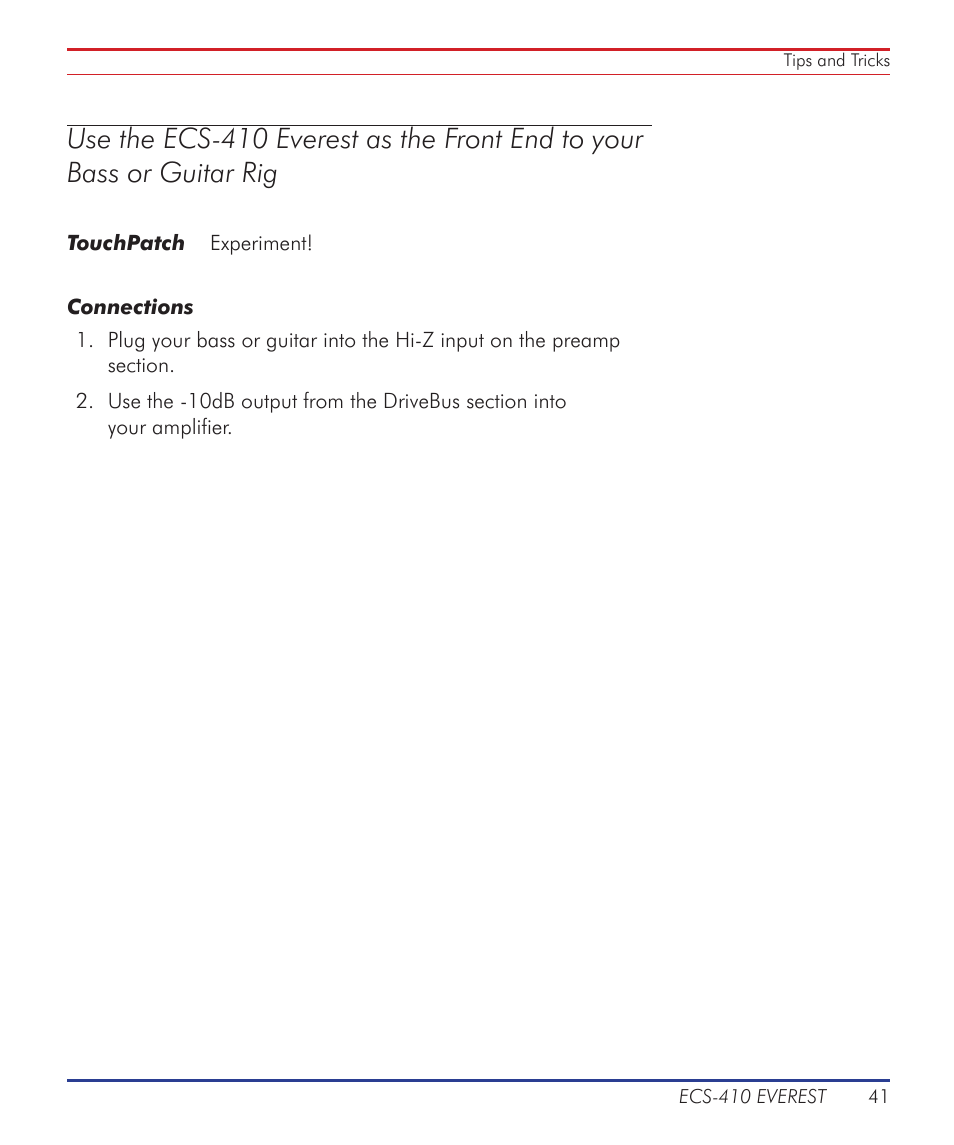 Summit Audio ECS-410 Everest Channel Strip User Manual | Page 41 / 52