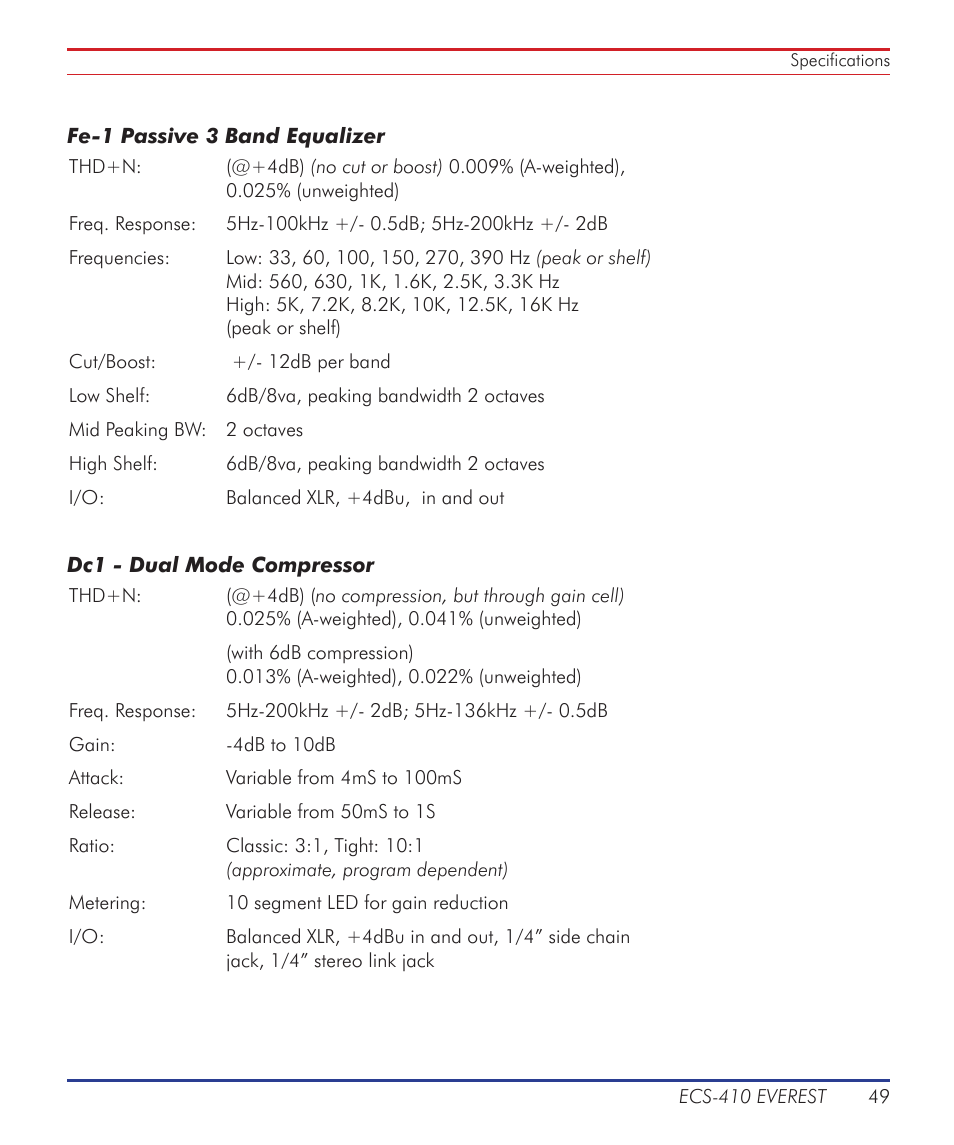 Summit Audio ECS-410 Everest Channel Strip User Manual | Page 49 / 52