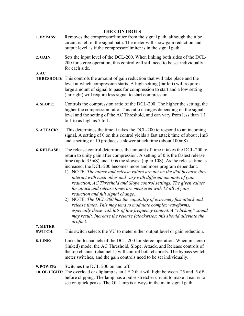 Meter | Summit Audio DCL-200 Dual Tube Compressor User Manual | Page 3 / 10