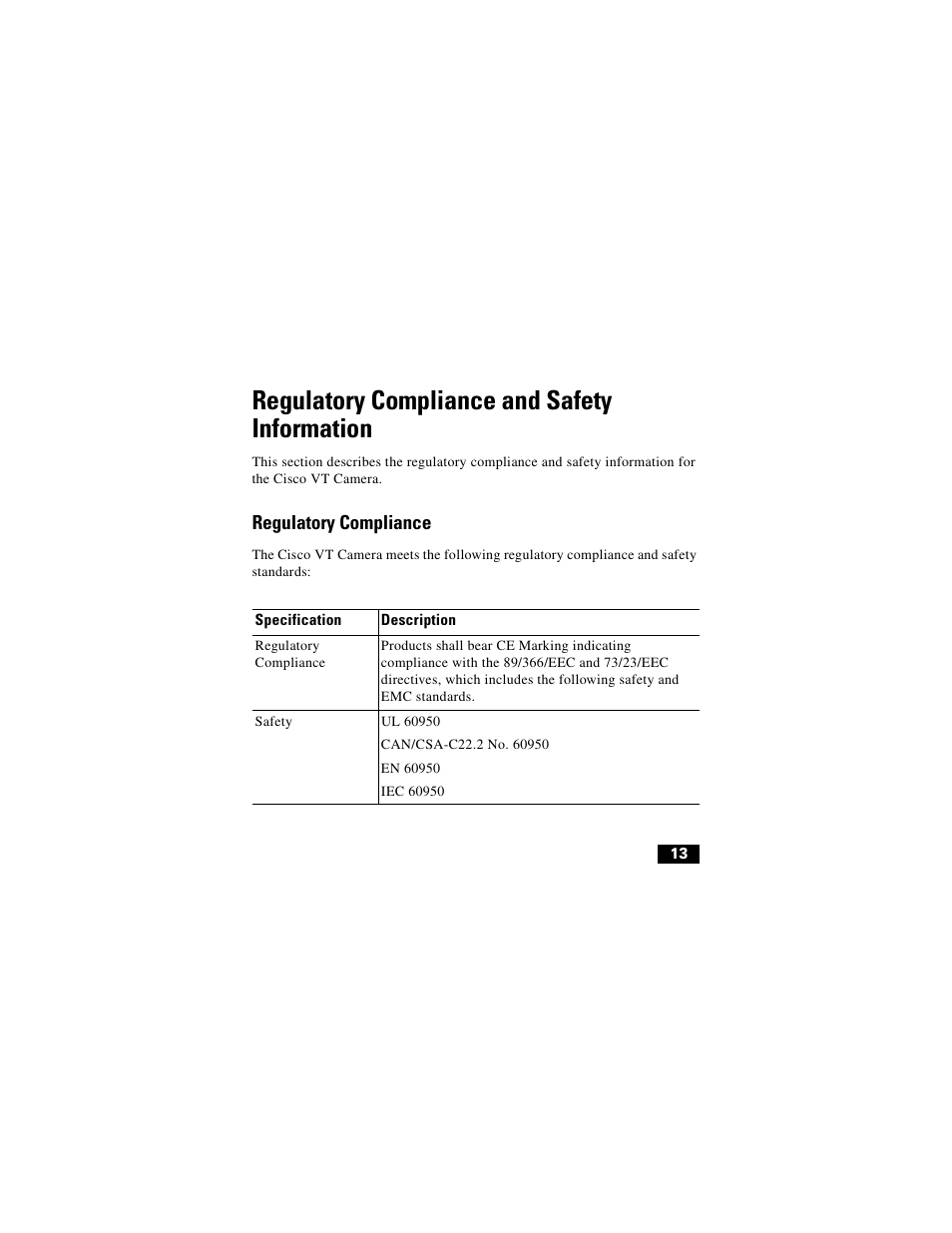 Regulatory compliance and safety information, Regulatory compliance | Cisco Digital Camera User Manual | Page 13 / 22