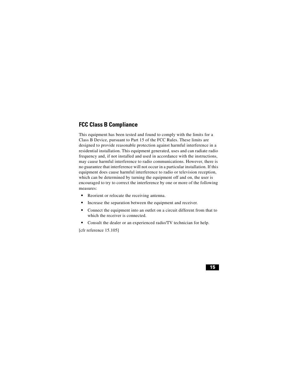 Fcc class b compliance | Cisco Digital Camera User Manual | Page 15 / 22