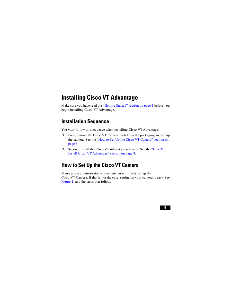 Installing ciscovtadvantage, Installation sequence, How to set up the ciscovtcamera | Installing cisco vt advantage, How to set up the cisco vt camera | Cisco Digital Camera User Manual | Page 5 / 22