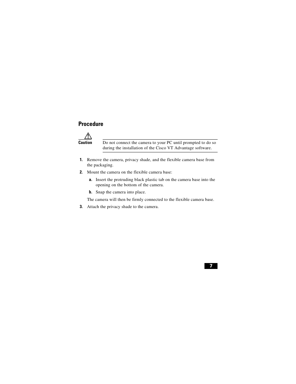 Procedure | Cisco Digital Camera User Manual | Page 7 / 22