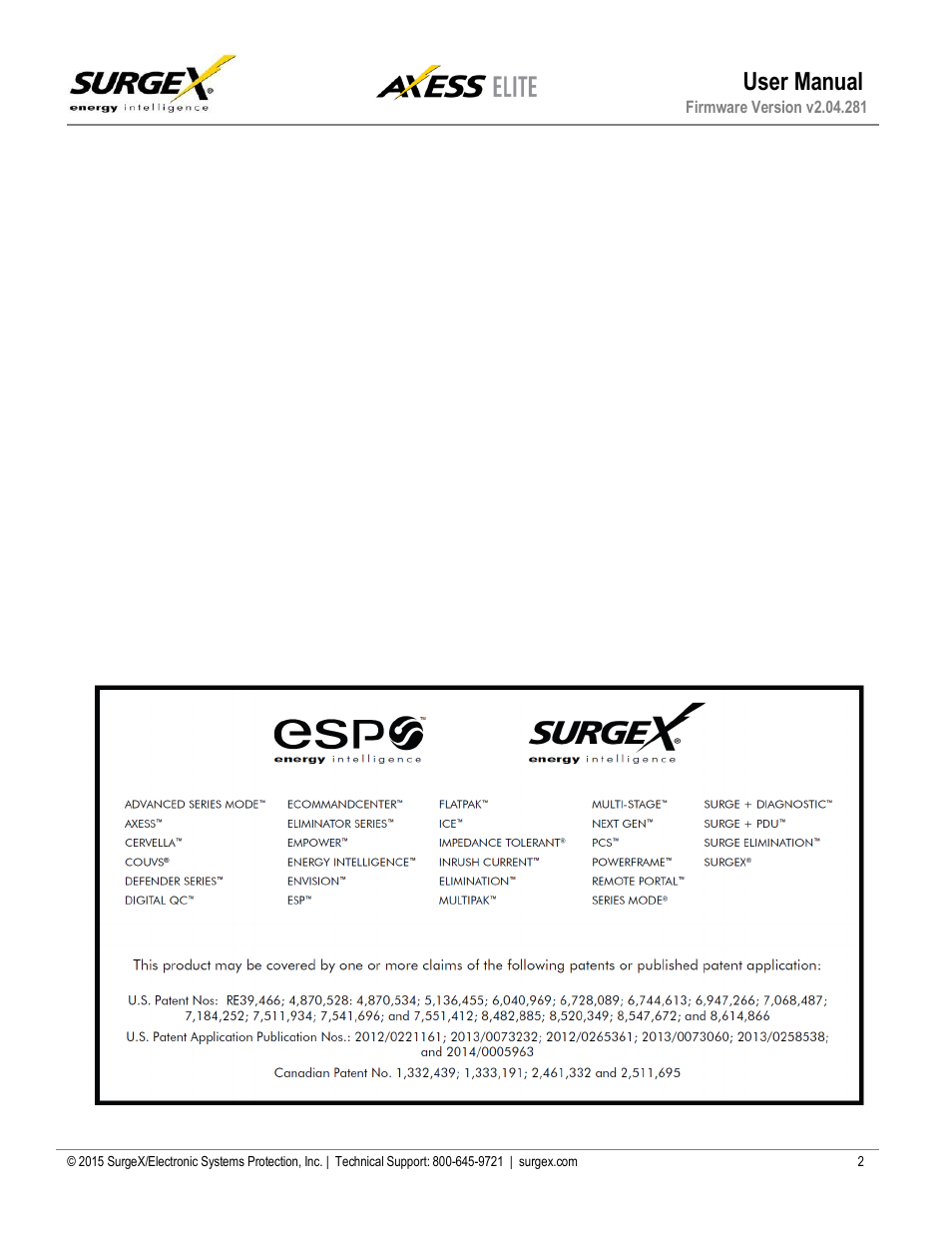 User manual | SurgeX SX-AX20E User Manual | Page 2 / 34
