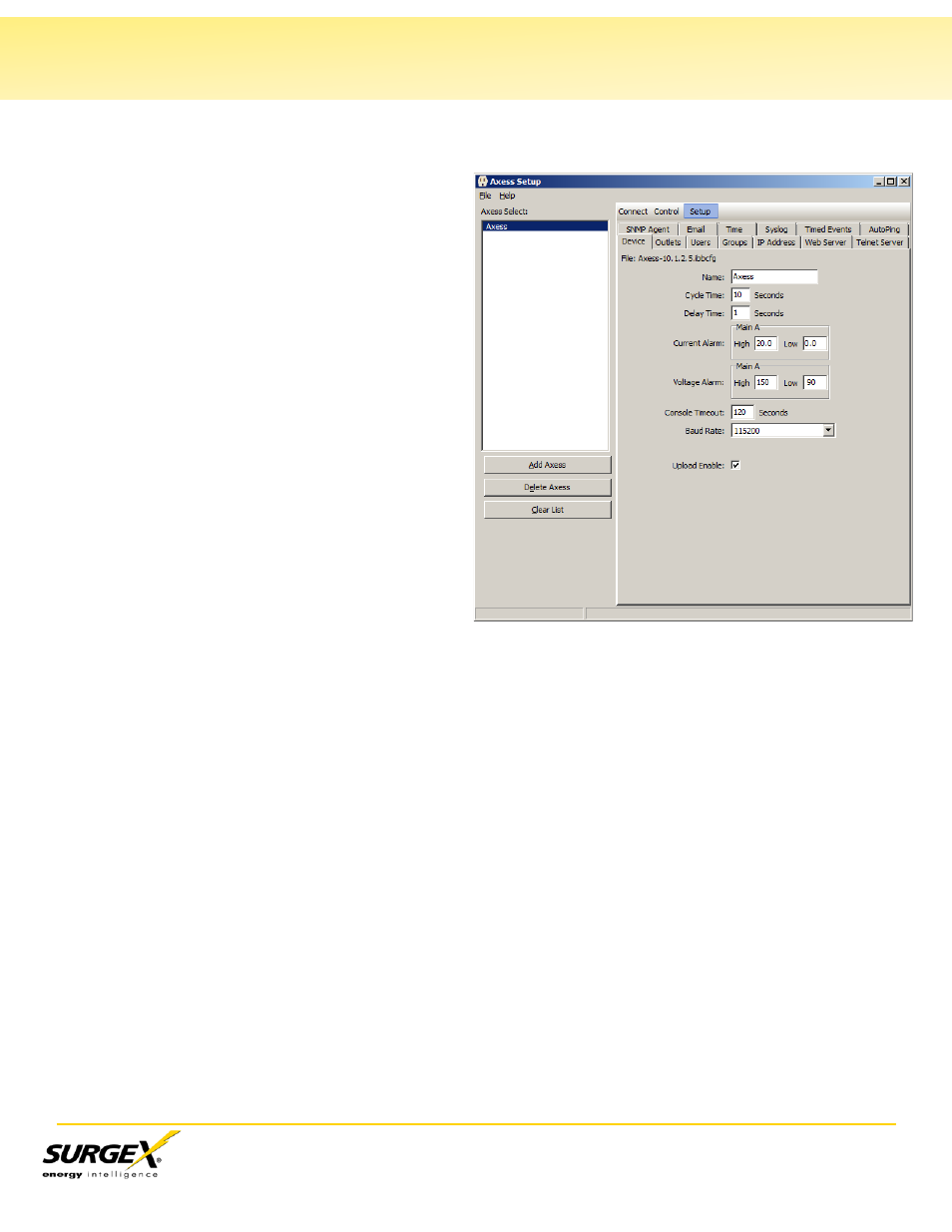 Xii. setup and control utility (scu) | SurgeX SX-AX20 User Manual | Page 32 / 34