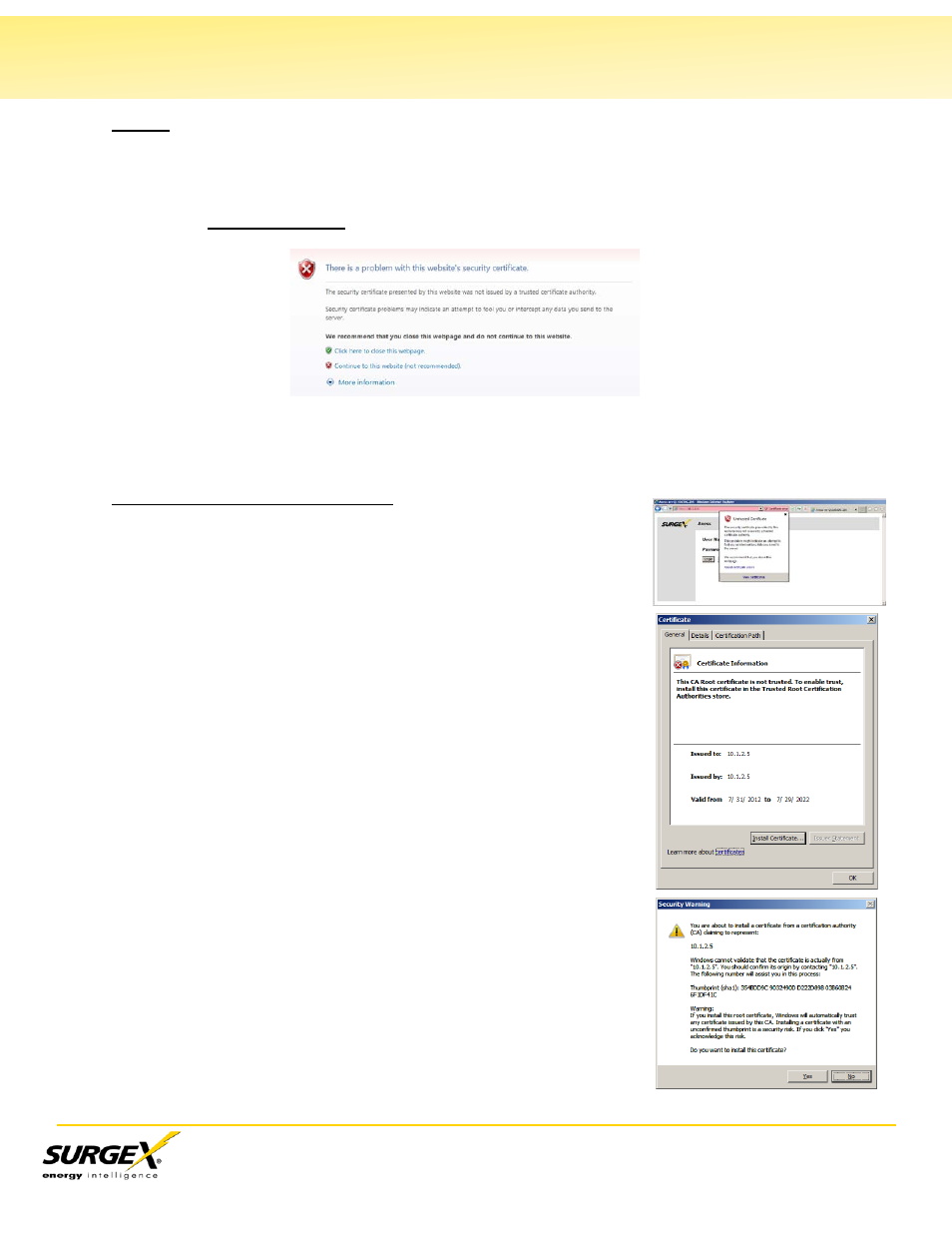 Ii. method 1: self signed certificates, Continued) | SurgeX SX-AX20 User Manual | Page 3 / 7