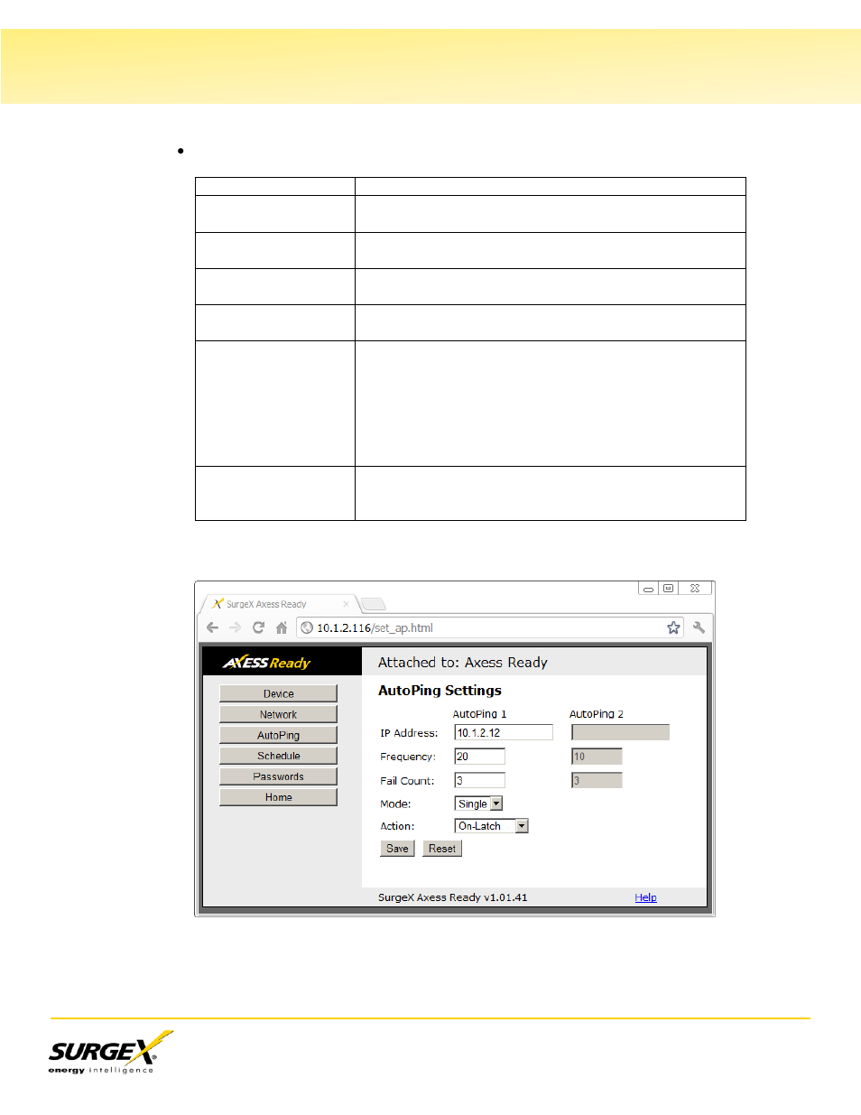 V. web server, Continued) | SurgeX SA-82 User Manual | Page 13 / 26
