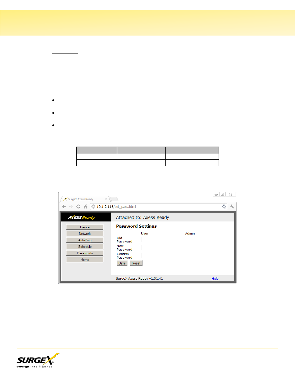 Passwords, V. web server, Continued) | SurgeX SA-82 User Manual | Page 15 / 26
