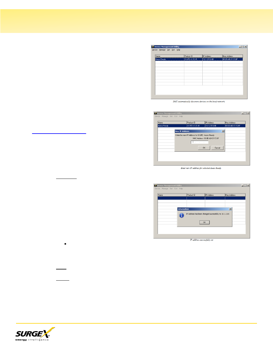 Iii. initial set-up, Device management utility (dmu) | SurgeX SA-82 User Manual | Page 5 / 26