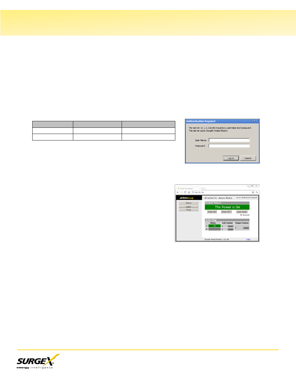 V. web server, Password | SurgeX SA-82 User Manual | Page 9 / 26