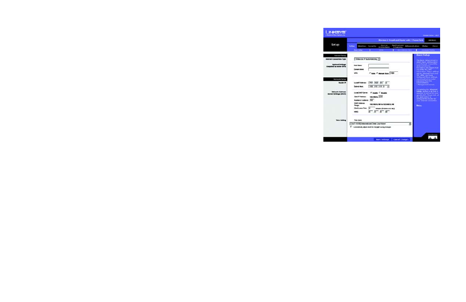 The setup tab - basic setup | Cisco WRTP54G User Manual | Page 25 / 114