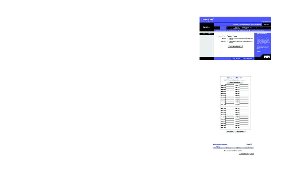 The wireless tab - wireless mac filter | Cisco WRTP54G User Manual | Page 38 / 114