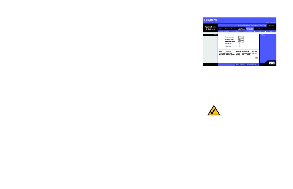 The applications & gaming tab - qos | Cisco WRTP54G User Manual | Page 51 / 114